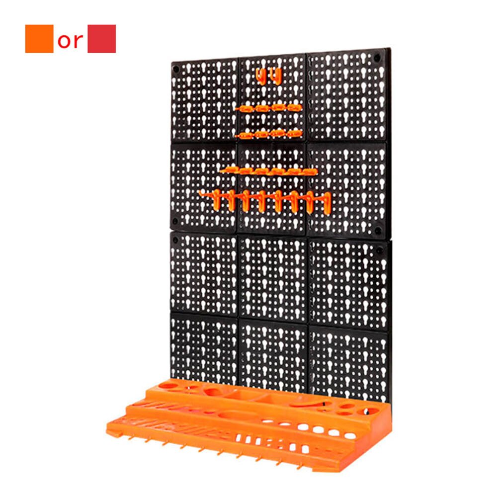 Wall-Mounted Hardware Tool Hanging Board Parts Storage Box Garage Workshop Storage Rack Screw Wrench Classification Tool Box: B