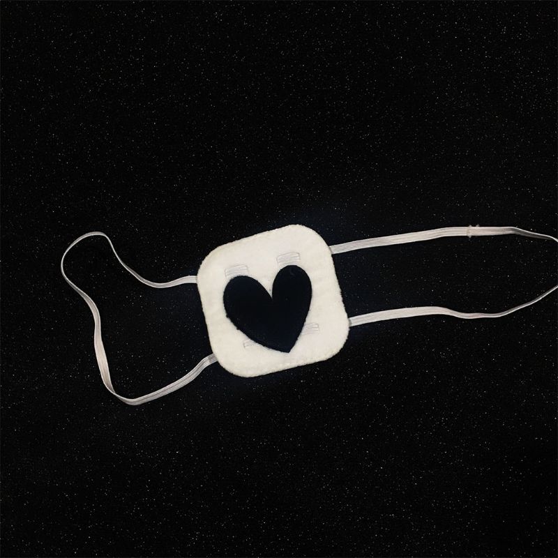 Eyeshade Eye Patch Cosplay Heart Shape Embroidery Single Eye Mask Cover Cotton Blindfold Eyepatch