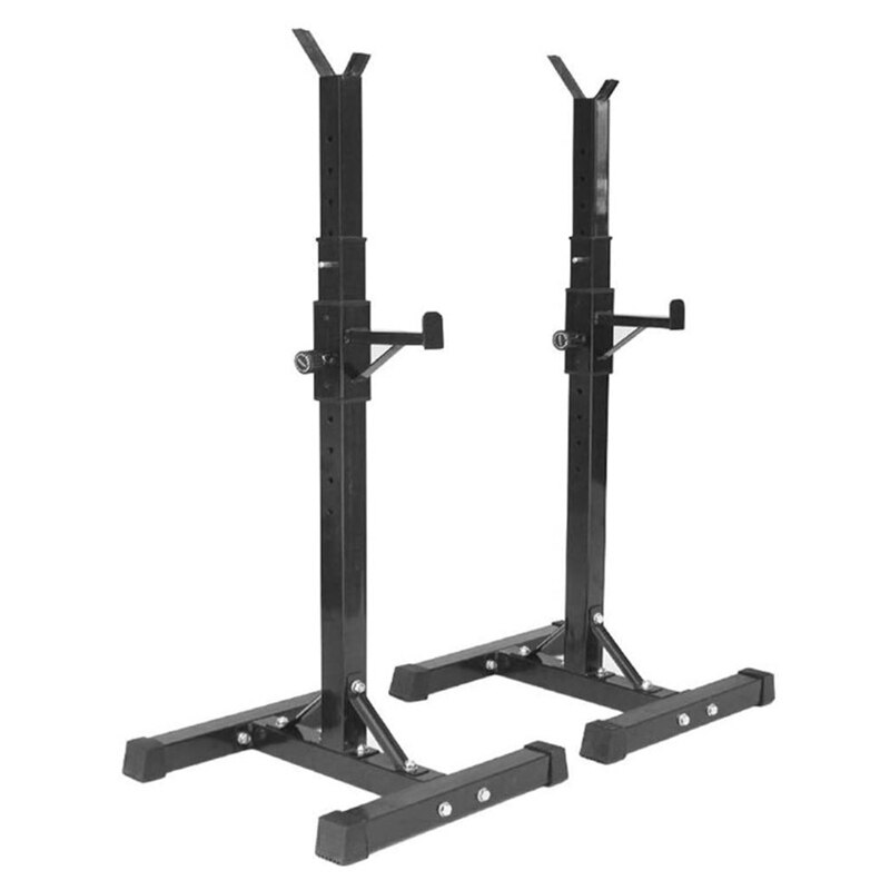 Adjustable Height 105-160cm Multifunctional Barbell Squat Rack Split All Black Fitness Equipment Sturdy Maximum Load 150 Kg HWC