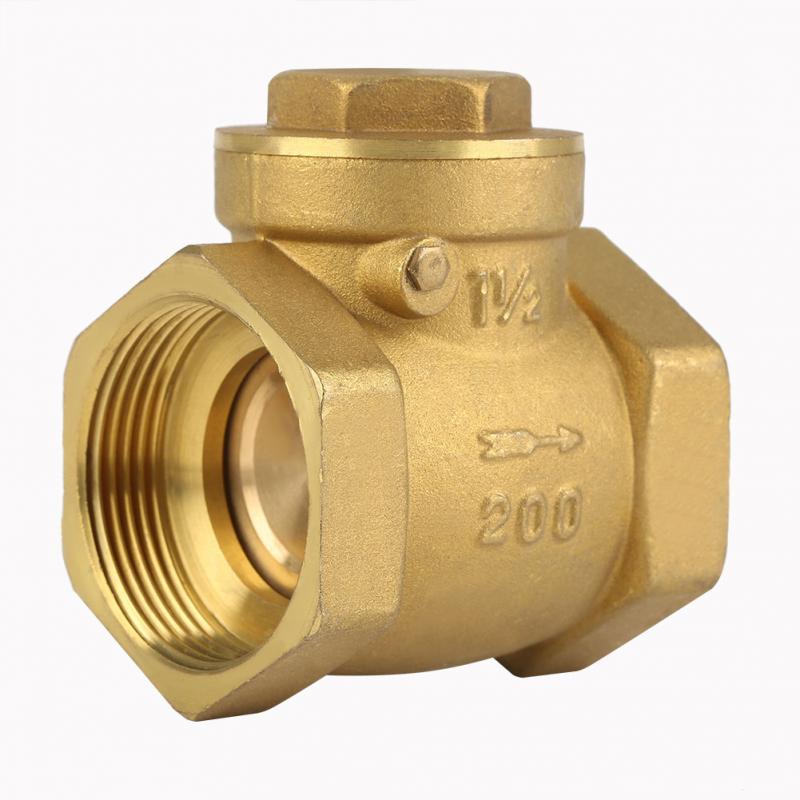 Female Thread Brass Non-return Swing Check Valve 232PSI Prevent Water Backflow DN32 DN40 DN50 Optional