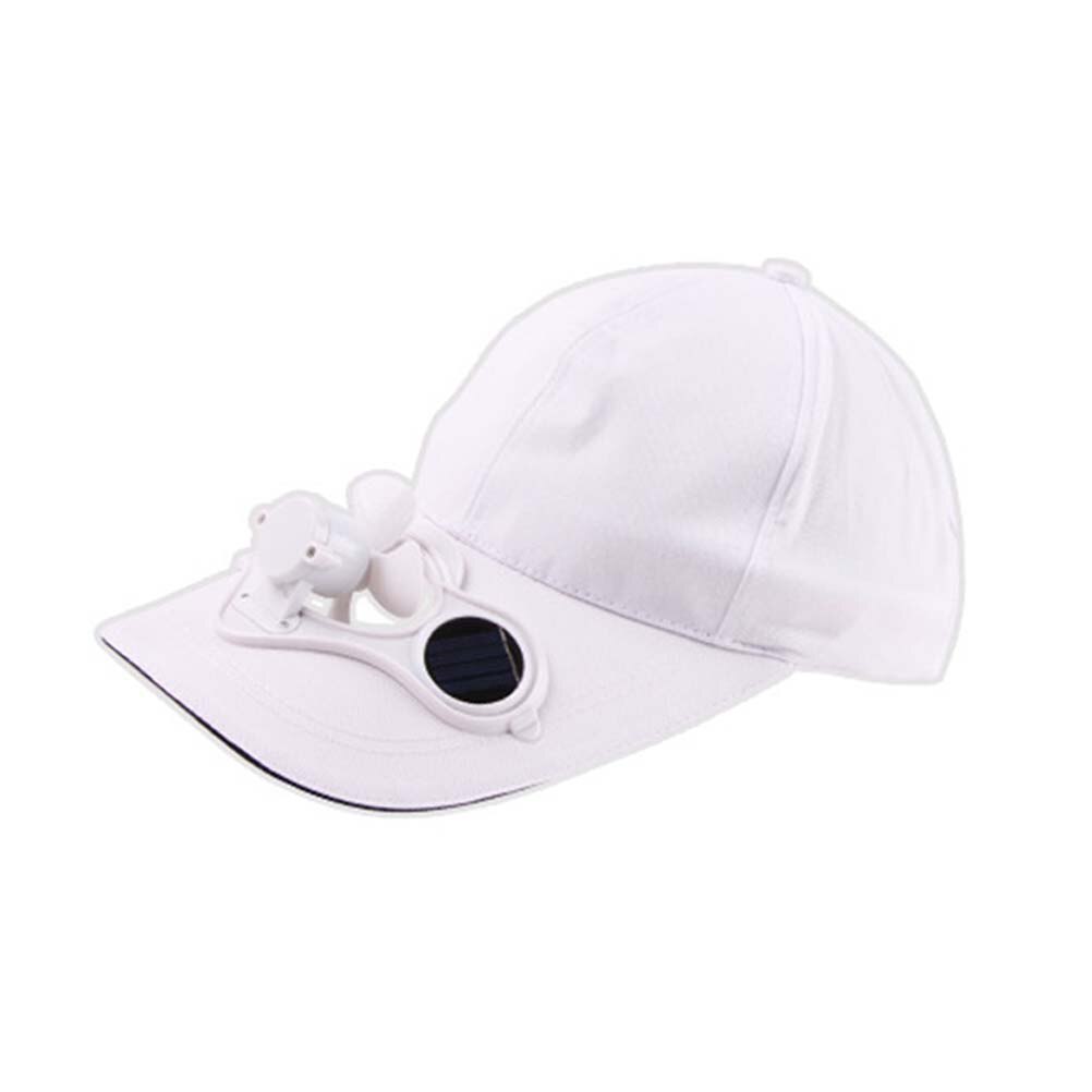Fan Baseball Golf Hat Solar Powered Air Fan Cooled Baseball Hat For Camping Traveling Golf Baseball Sport Camping Travel #20: White