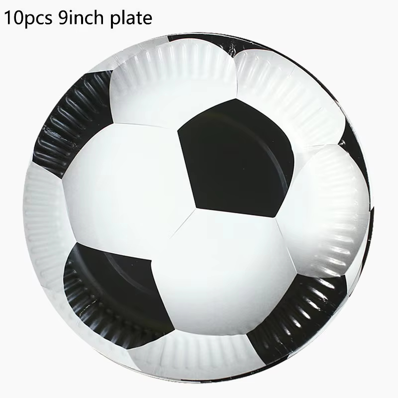Voetbal Verjaardag Wegwerpservies Voetbal Papieren Borden Kopjes Servetten Tafelkleed Banner Sport Voetbal Thema Feestdecoratie
