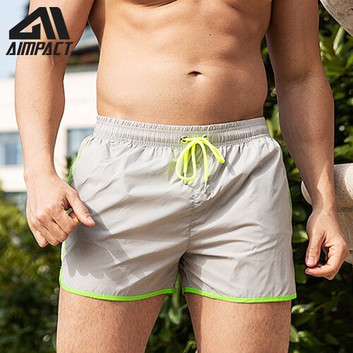 Men Beachwear Swim Short Trunks Split Ranger Shorts Sport Running Trunks Quick Dry Board Shorts Bathsuits By Aimpact AM2256: Gray / M