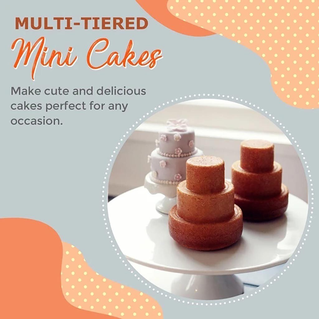 Mini Three-tiered Cake Pan Pudding Mold Muffin Decorating Mould Tools straight sides & uniform wall thickness cakes sharp 525