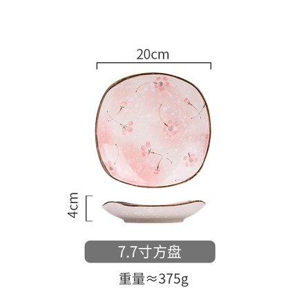 Kirsebærblomster i japansk stil håndmalet service fad tallerken ramen skål salat tallerken køkkenudstyr: E