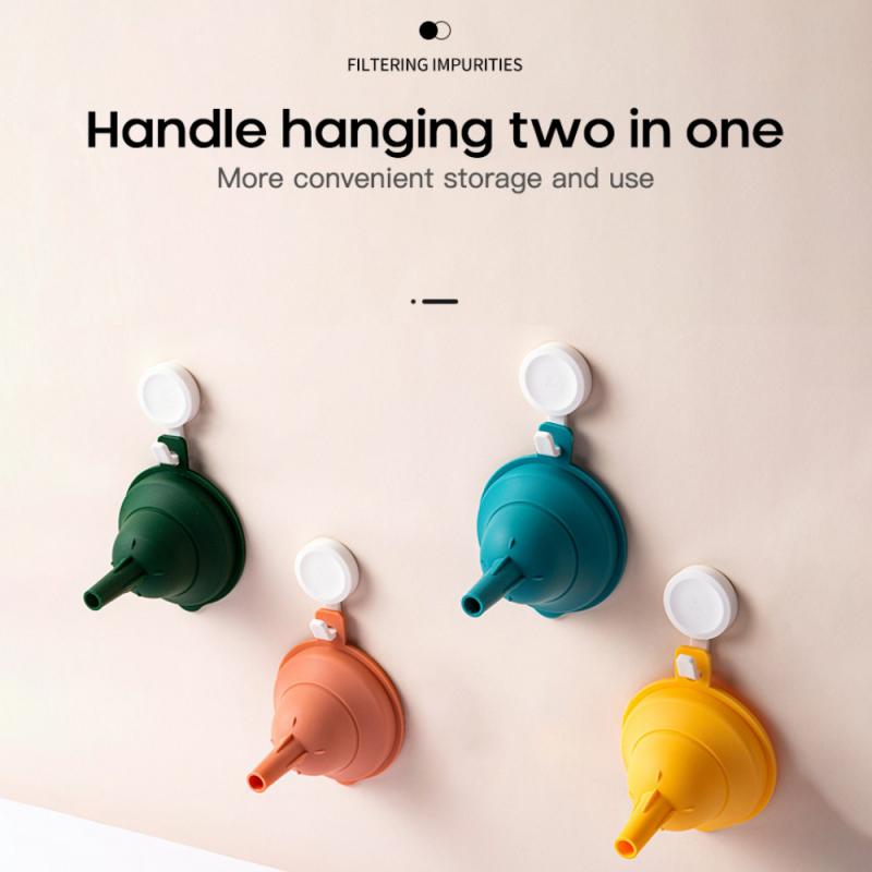 Mini Silicone Funnel Folding Funnel Kitchen Household Multifunctional Collapsible Portable Folding Oil Funnel Wine Funnel