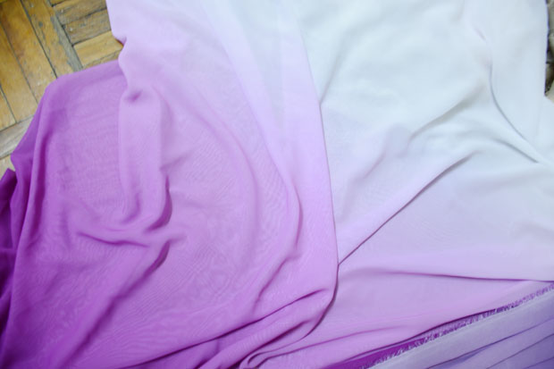 100D Purple Chiffon Fabric Gradient Chiffon Fabric for Dress Scarf Decoratavie Chiffon Fabric