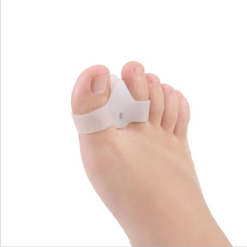 Separador de silicona de dos orificios para dedos de los pies, Protector de pulgar, Valgus, ajustador de juanete, Hallux Valgus, Protector de cuidado de los pies, 1 par