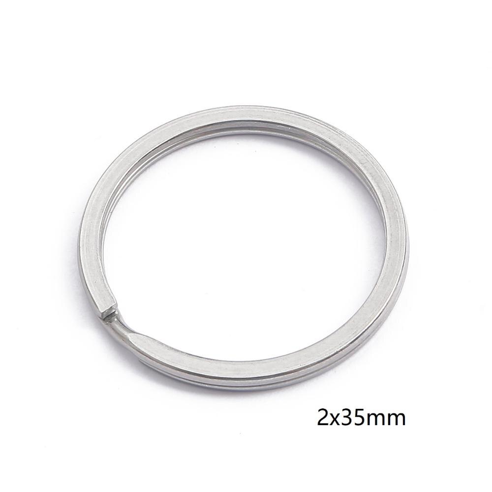 10 teile/los 15mm 25mm 28mm 30mm 32mm 35mm Edelstahl See Schlüssel Ring Schlüssel kette Rhodium Überzogene Flache Teilt Keychain Für Mann: 2x35mm