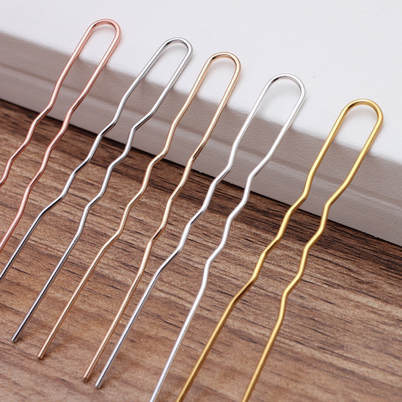 20PCS Vintage Bridal Hair Clips Rose Gold/Silver Color 75mm Hair Pins Haircllip for Hair Jewelry DIY Making Findings