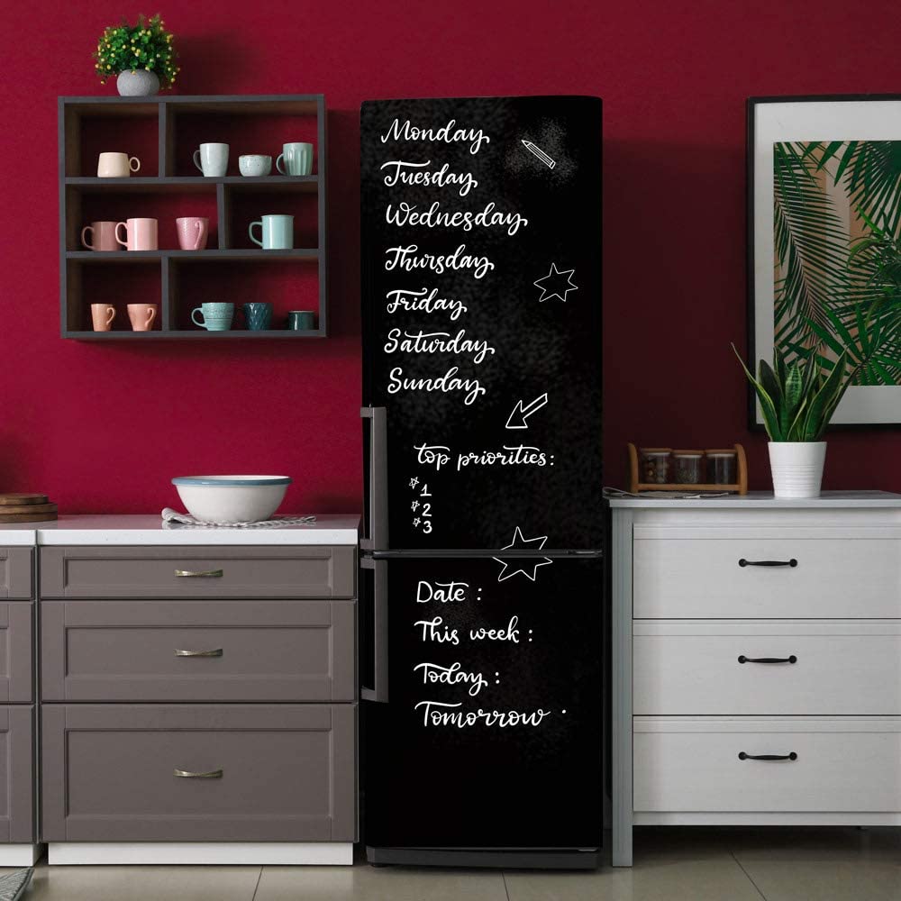 Láminas de pizarra adhesiva para muebles y paredes, pizarra de efecto, se puede escribir con tiza, medición 40x200 cm