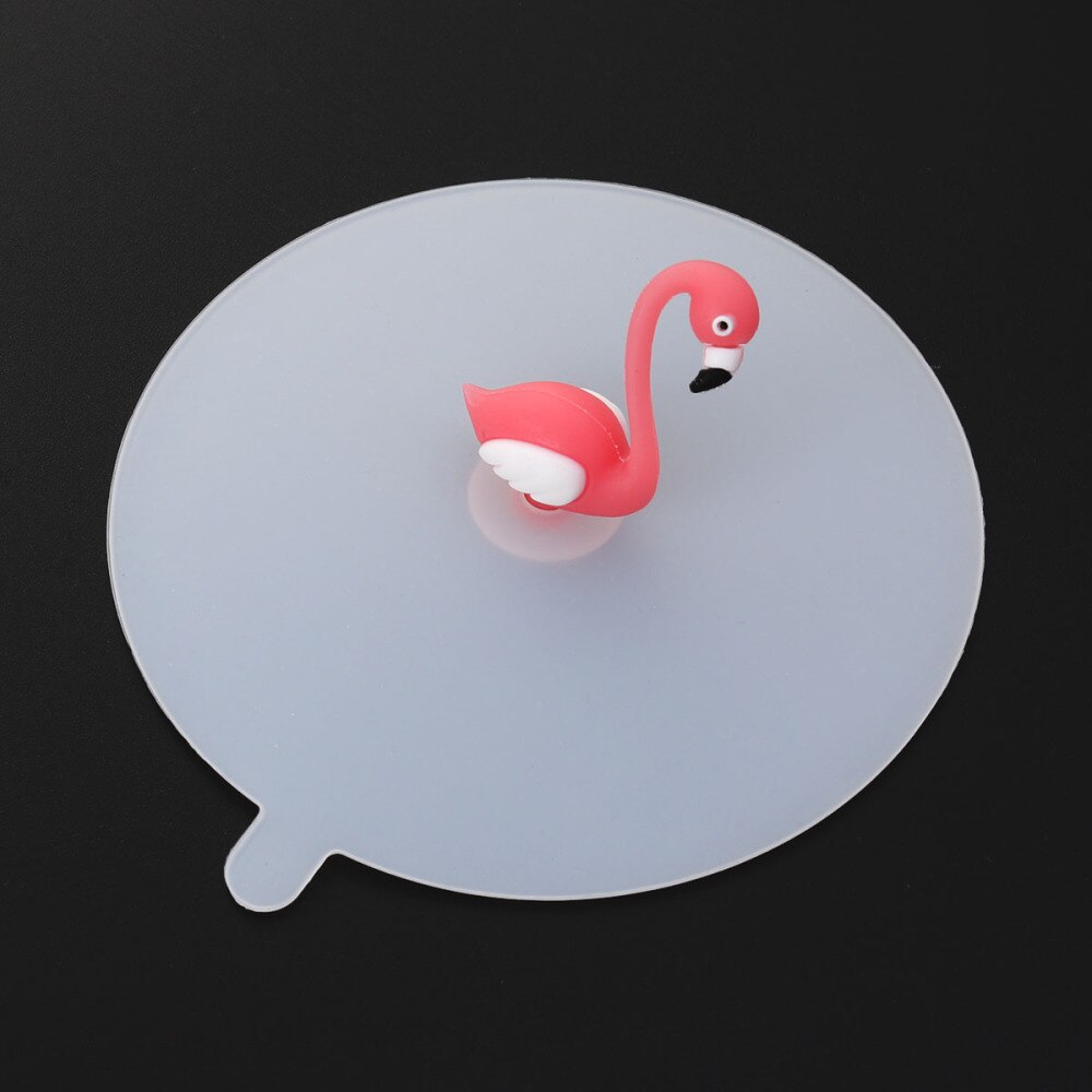 1 Pcs 11Cm Cup Lip Transparante Flamingo Anti-stof Siliconen Cover Lip Voor Drink Cup