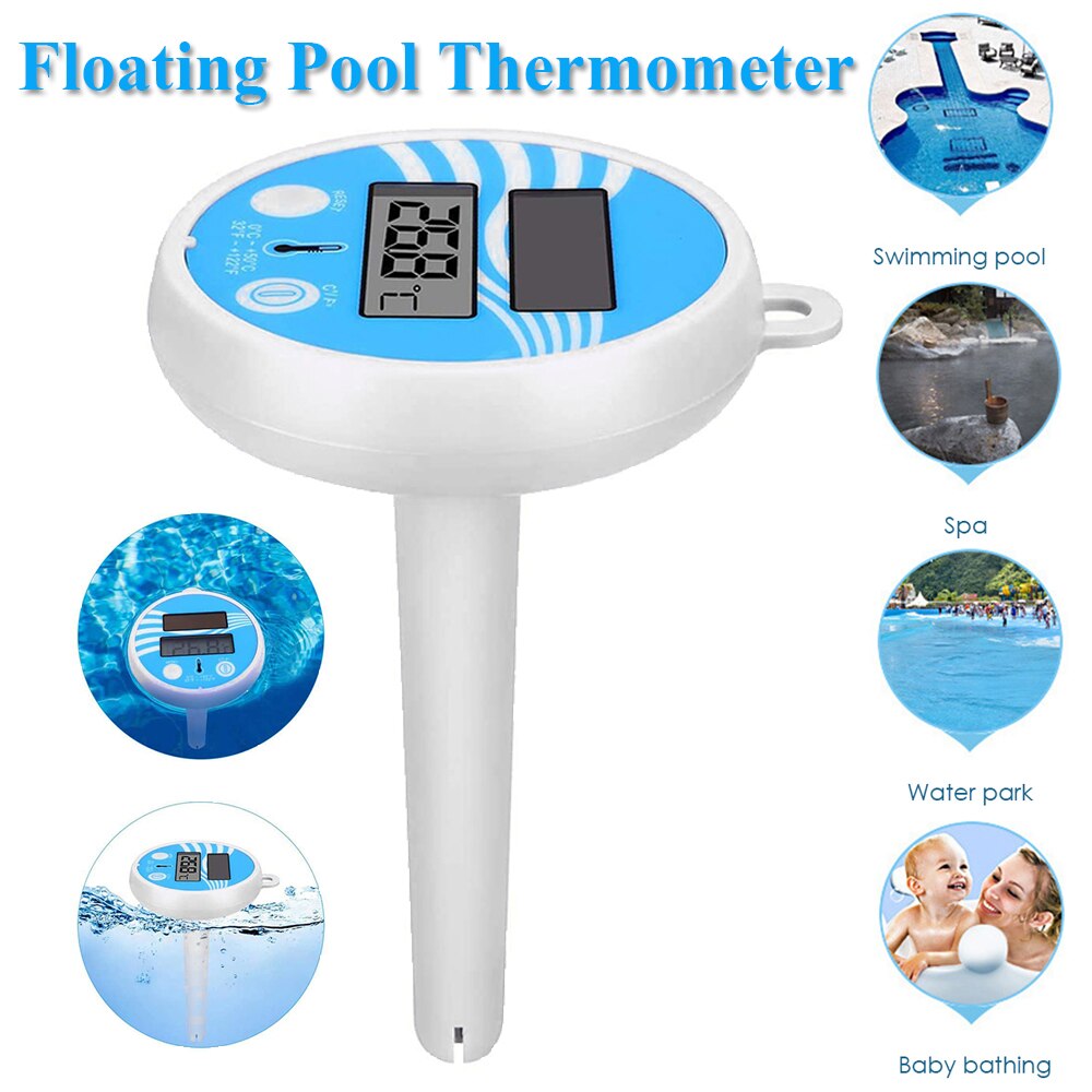 Floating Digital Pool Thermometer Pool Waterproof Solar Powered Thermometer High-precision Temperature Sensor with LCD Display