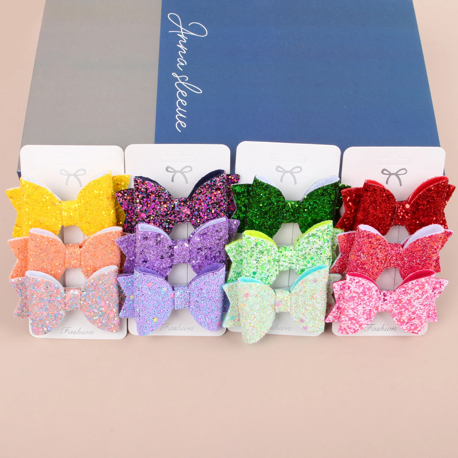 3 uds lazos coloridos para el cabello con Clips lindos 3 ''pelo brillante Bws pasadores de horquilla Clip para el cabello accesorios para el cabello para niños