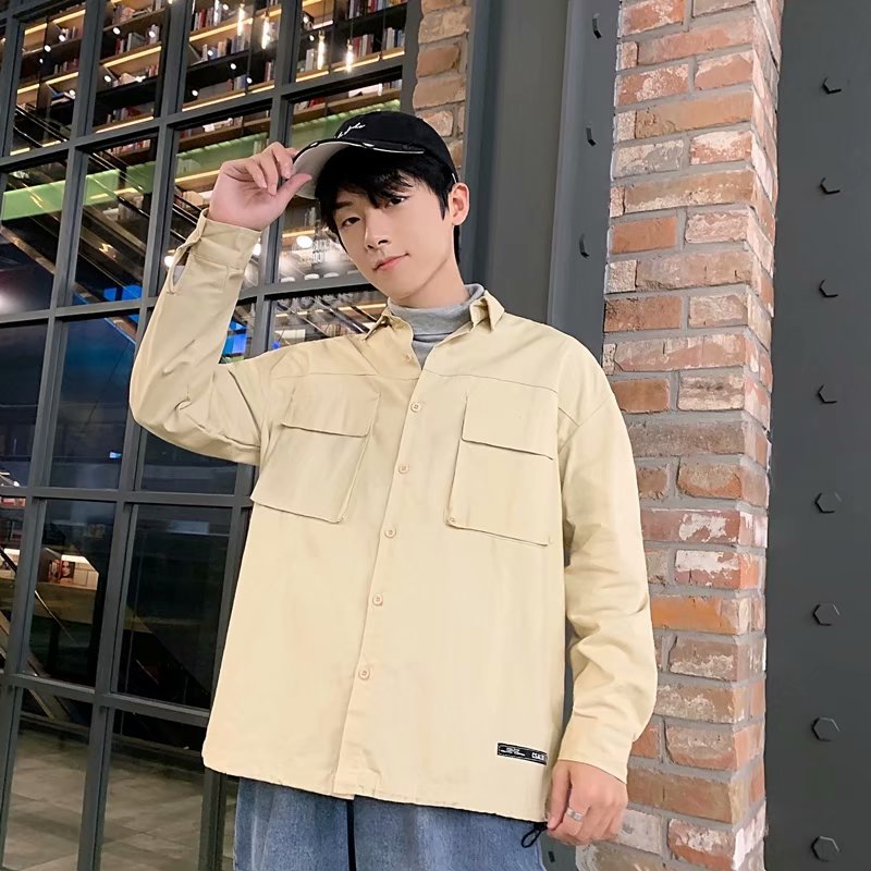 Frankrijk Stijl Katoenen Shirt Mannen Lente Mode Grijs Shirts Voor Mannen Lange Mouwen Effen Shirt Heren Comfortabele Shirts mannelijke