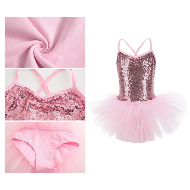 Gymnastics clothes girls sling bright diamond skirt body suit ballet gymnastics dance training clothes 1