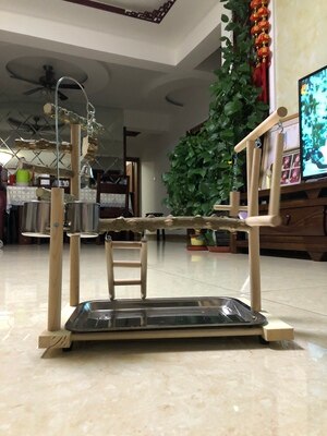 Natural Living Playground for Parrot Bird Swing Climbing Hanging Playstands Bird Activity Center Wooden Exercise Play Perch