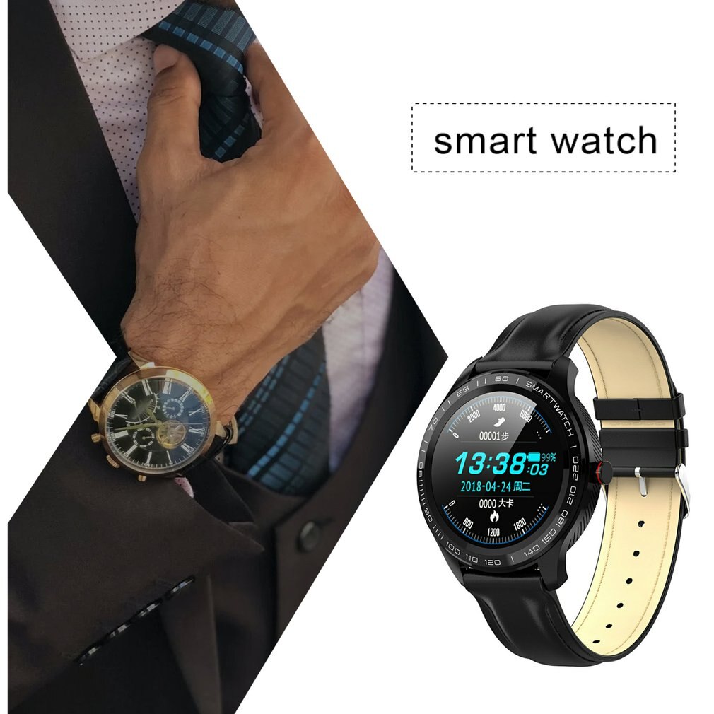 Heart Rate O2 Monitor Full Round Touch Screen Stainless Steel IP68 Facebook Display Business Smart Watch