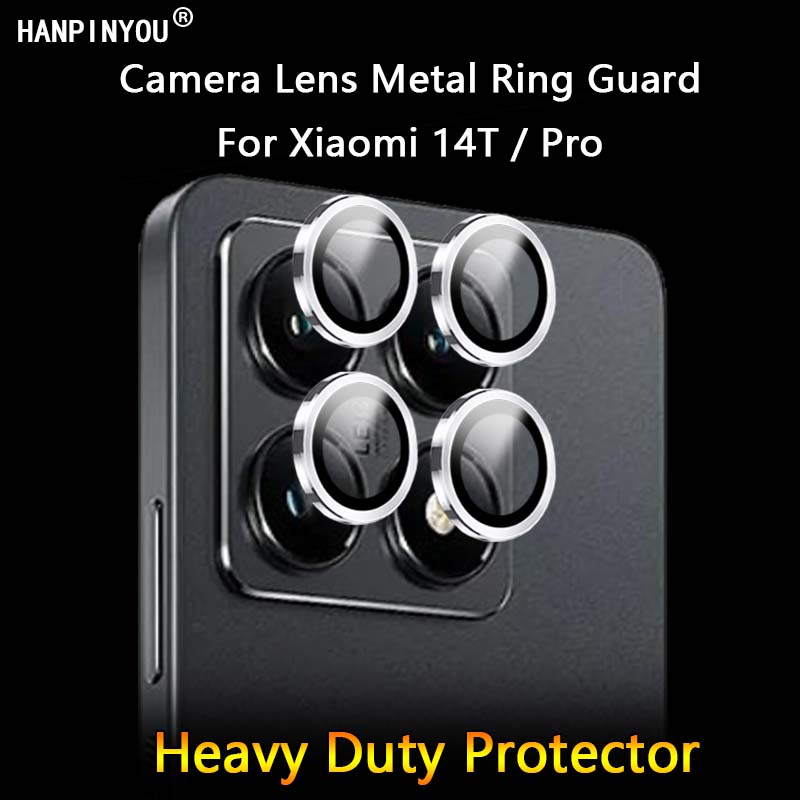 (1 paquete = 4 anillos) para Xiaomi 14T Pro, cubierta protectora de lente de cámara transparente ultrafina, protector de anillo de Metal, tapa de película de vidrio templado