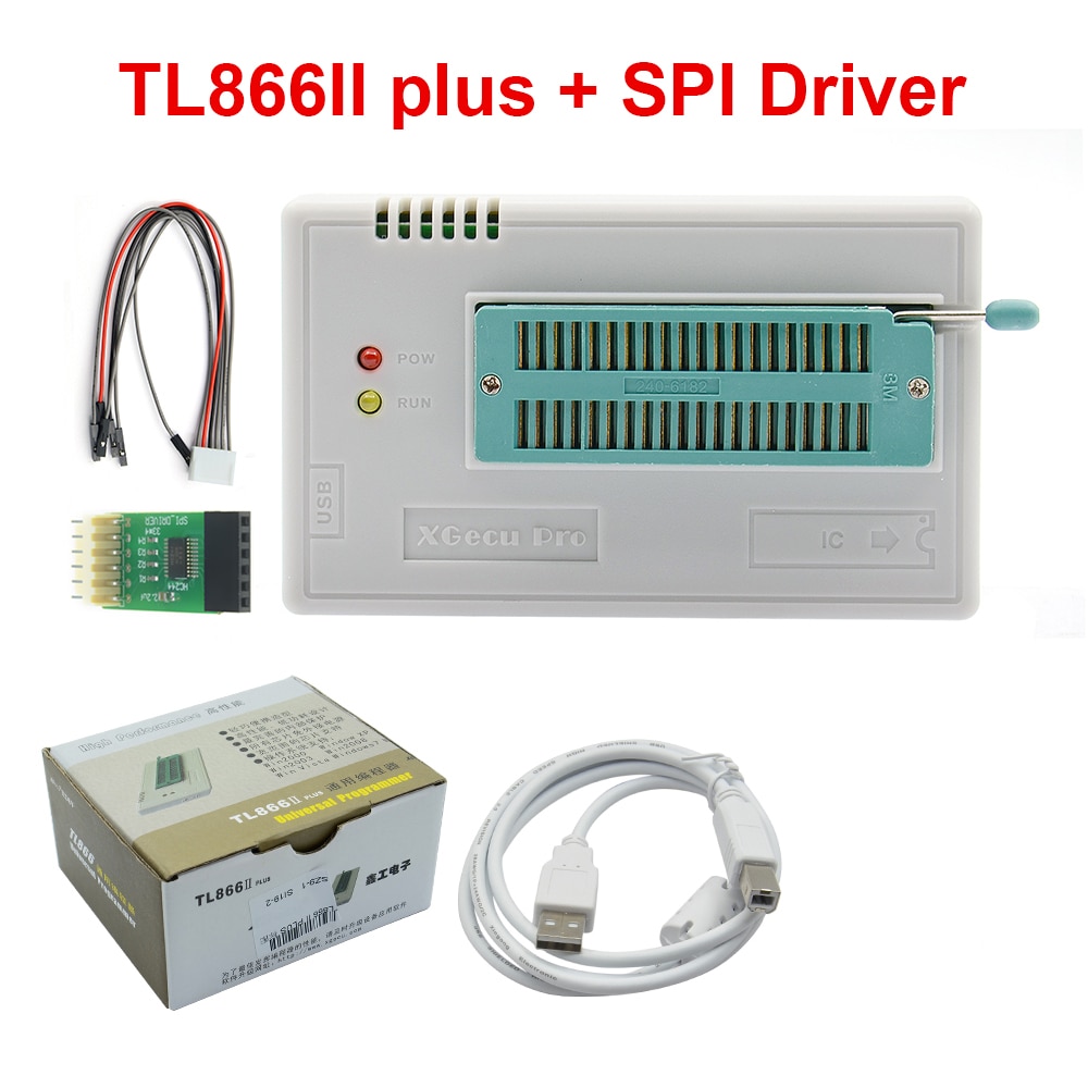 Nyeste 100%  originale  v10.08 tl866ii plus universal minipro programmer+spi driver højhastigheds programmerer