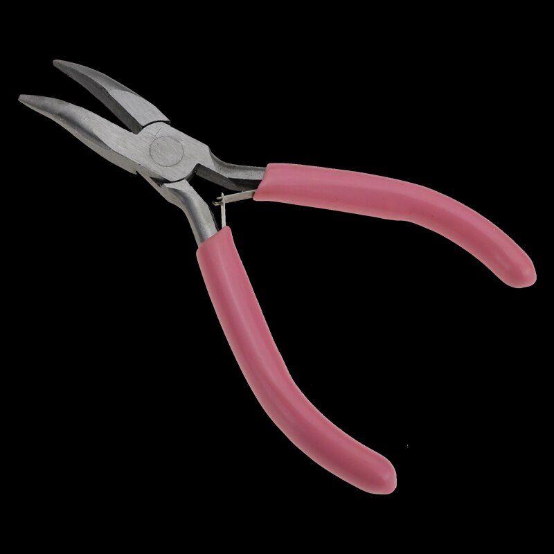 Alicates hechos a mano para manualidades, mini Alicates de punta de aguja de 5 pulgadas, sin dientes, pequeños, para joyería: Curved nose pliers
