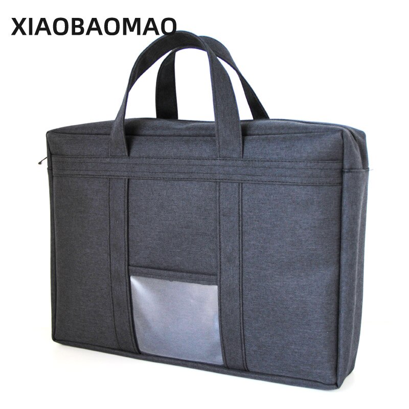 Double zipper Can be locked B4 large capacity file organizer computer file folder A4 document bag waterproof: Default Title