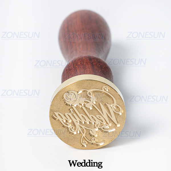 ZONESUN, sello de frase de bendición, sello con mango de madera para , embalaje, sobres de cartas, paquetes, invitaciones de boda: Wedding