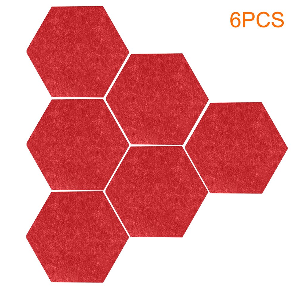 6pcs Hexagon Cork Board Photography Wall Stickers Self Adhesive Bedroom Memos Display Nursery Photos Living Room Drawing Modern: Red