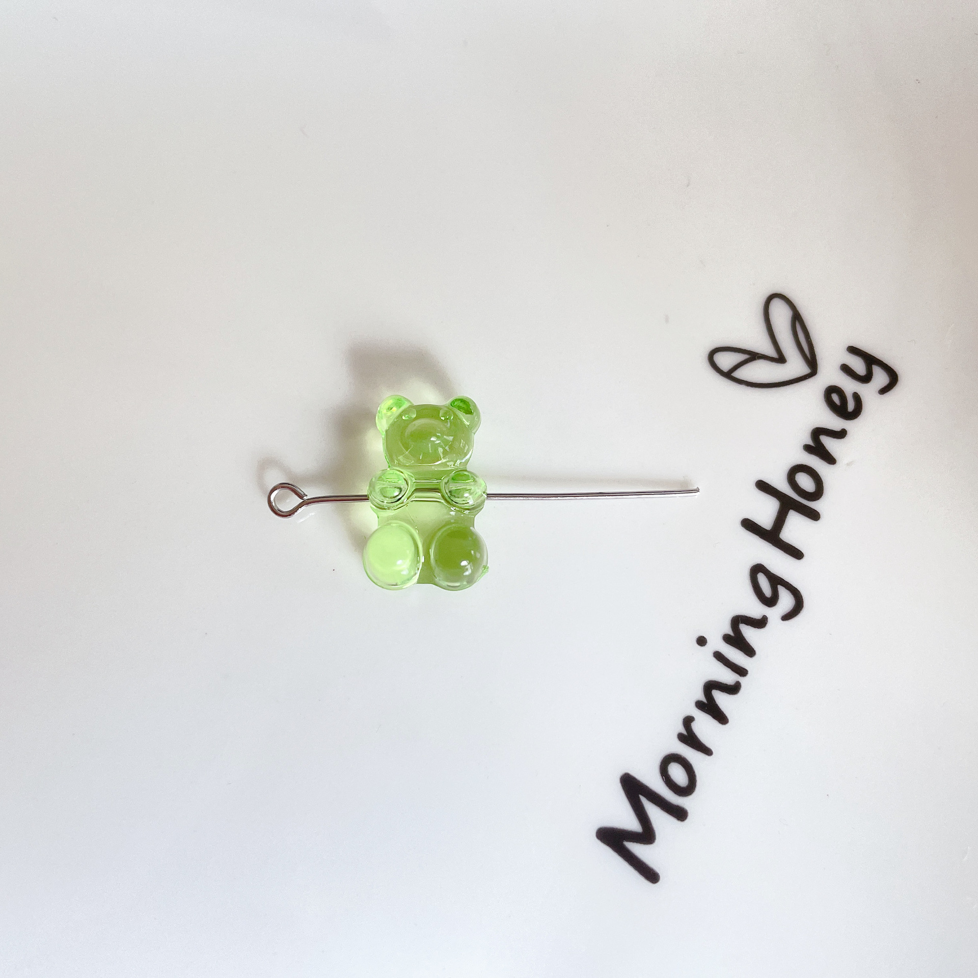Rainbow Kleurrijke Leuke Gummy Bear Acryl Kralen Voor Sieraden Maken Ketting Armband Oorbellen Beren Kerstcadeau Kruis Gat: 14mm / Black