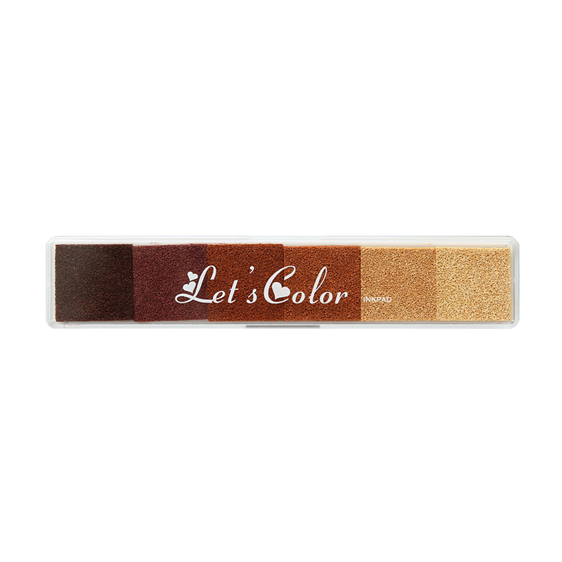 Almohadilla de tinta de arcoíris de fantasía en 6 colores, estampado de barro cuadrado, hecho a mano, decoración de diario, suministros escolares de oficina, H6333: Coffee