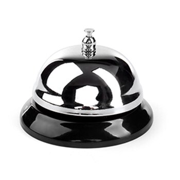 Ringklocka med svart bas pekknapp för kontor kök skrivbord bord hotell disk reception restaurang bar ringer tillbehör: Default Title