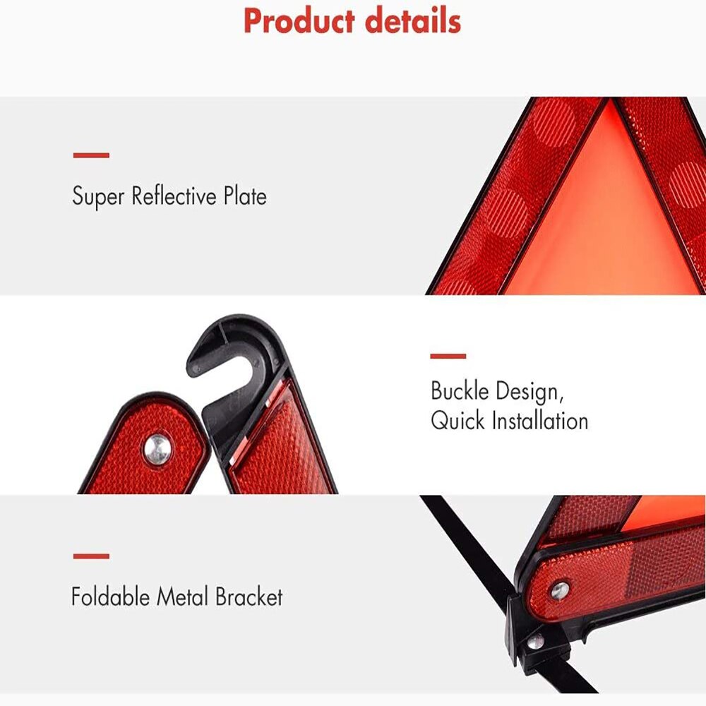 Emergency Warning Triangle European Standard ECE Fold Up Safety Triangle Reflective Warning Kit Traffic Safety Signs Road Signs
