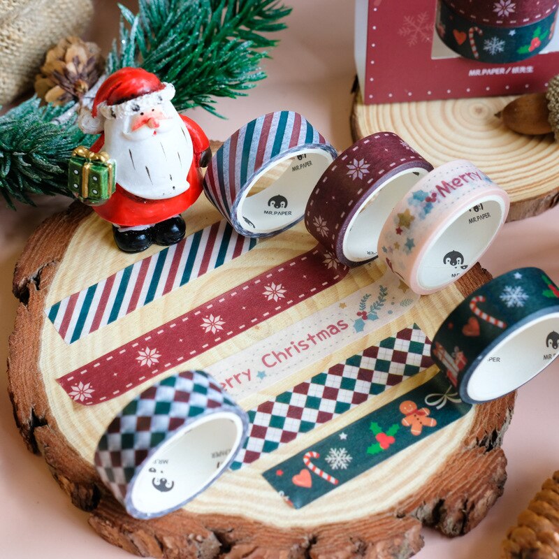 2 stücke Frohe Weihnachten Maskierung Washi Band einstellen Festival Dekorative Klebeband Decora Diy Scrapbooking Aufkleber Etikett Schreibwaren