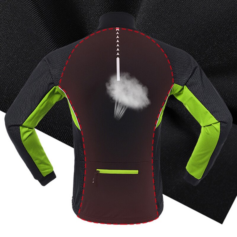 Arsuxeo winter warme fietsjas heren reflecterende fiets windjack mandarijn kraag winddicht mtb jas racefiets kleding