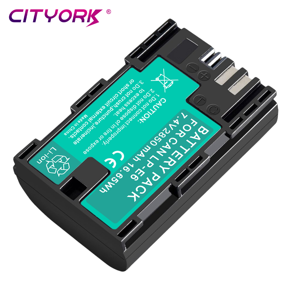 2850mAh LP-E6 LP E6 LPE6 E6N Bateria + caixa de armazenamento Carregador Para Canon EOS 5DS R 5D Mark II III 5D 6D 7D 70D 80D EOS 60D Câmeras: Branco