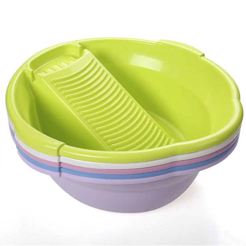 Large plastic wash basin with foam broom practical thickening baby underwear laundry tub convenient home supplies