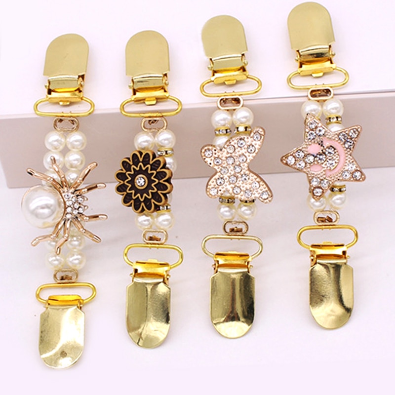 Sjaal Broche Vest Clips Voor Vrouwen Kraag Retro Parel Kristal Eend Clip Gespen Garters Accessoires Sieraden