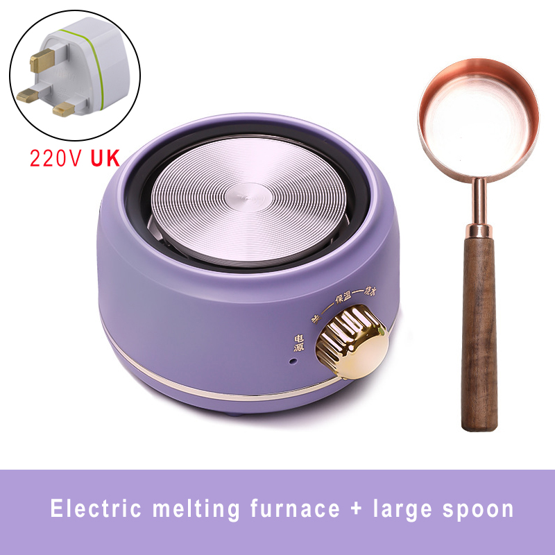 Duży piec elektryczny do pieczętowania, podgrzewacz do garnków, podgrzewacz elektryczny, kulki woskowe, topienie wosku, łyżka do pieczętowania lakiem: Pomarańczowy