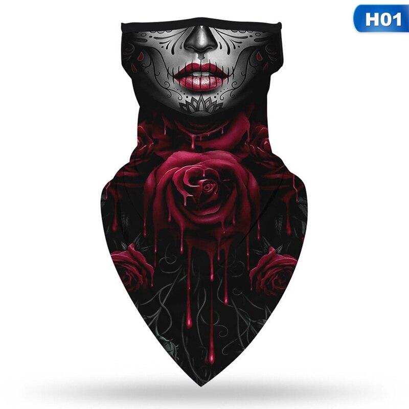Halloween Party 3D Print Balaclava Magic Scarf Balaclava Outdoor Cycling Driving Bandana Fishing Hiking Face Mask Neck Cover: H01