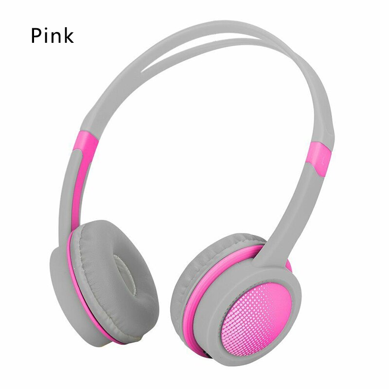 Kids Over Ear Headphones Safely Children Over-Ear Headset with Adjustable Headband for Computer Tablet Kids Earphones: Pink