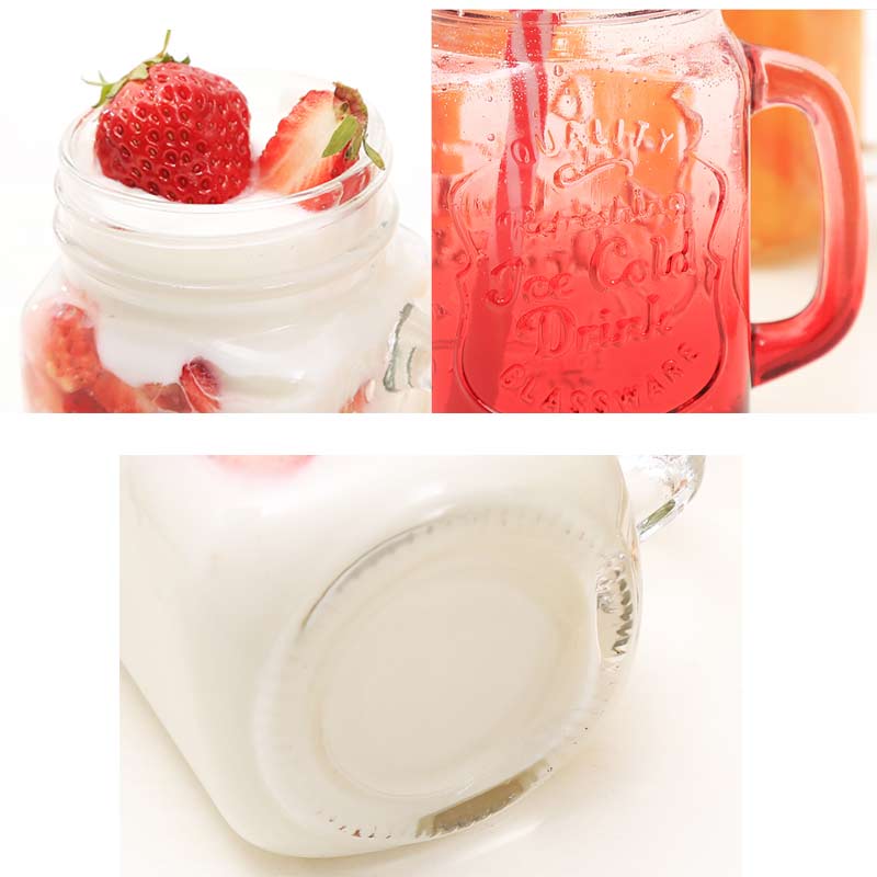 Lutning blå bokstaven glas kopp mason burk mugg med lock & halm glass frukt kall dricka glas smoothie kaffe koppgift