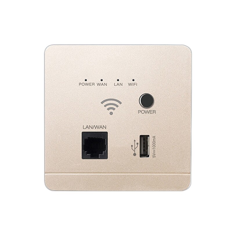 86mm 300Mbps Wall Router with USB Socket Smart Wifi Repeater Extender Wall Embedded 2.4Ghz Router Panel: Default Title