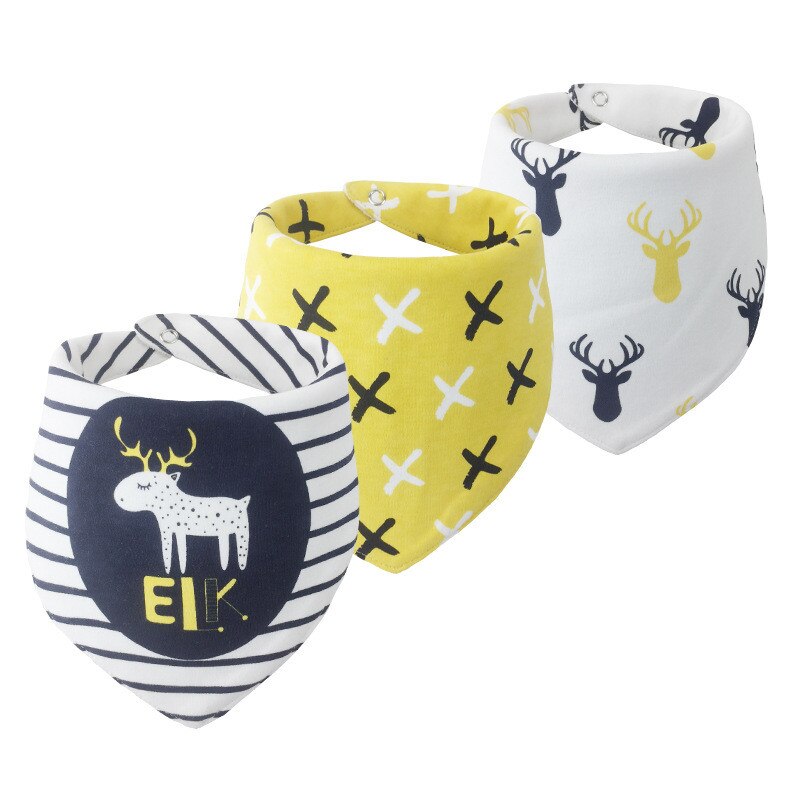 Slabbers Waterdicht voor 0-2 Jaar Oud 3 stuks/set Katoen Bandana Accessoires 3 lagen Cartoon Print Baby Driehoek handdoek