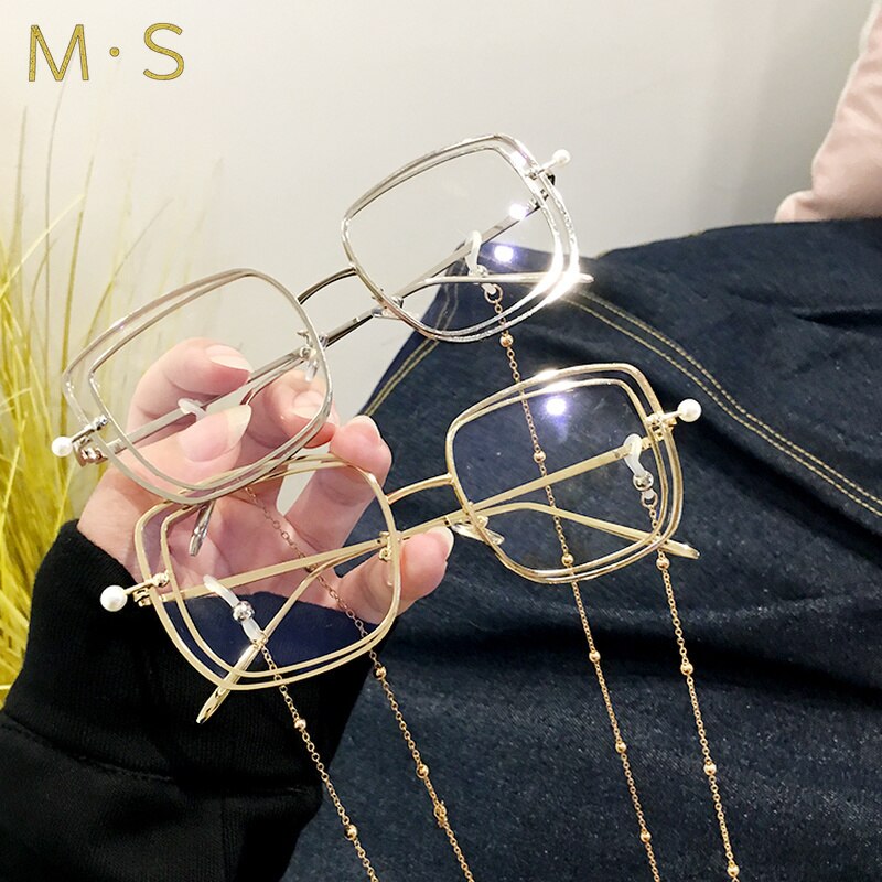MS lunettes à la rétro pour femmes | Avec monture en verre, lunettes avec lunettes myopie, lunettes optiques super légères pour femmes, nouvelles lunettes