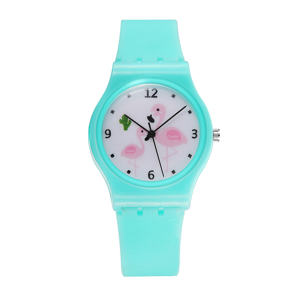 Reloj de flamenco para niños y niñas, cronógrafo de cuarzo, con correa de silicona, juguete Infantil, ,: Turquesa