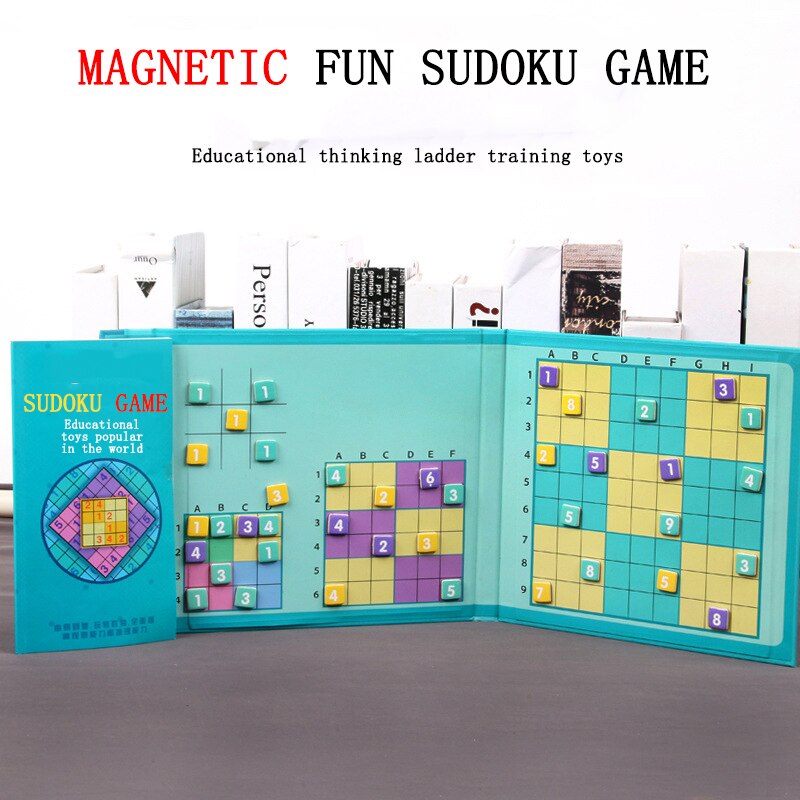 Digitalt børnespil skak ni-kvadratgitter sudoku-puslespil magnetisk fyldt digitalt træpuslespil børnelegetøj
