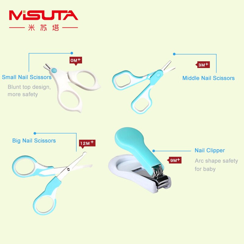 8PCS/Set Baby Nail Scissors Nail Clippers Safe Sanitary Baby Daily Care Kids Head Comb Head Brush Children Cleaning Kit