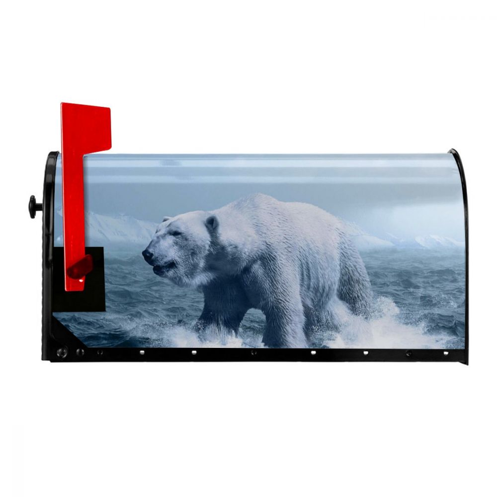 Cool White Polar Bear Mailbox Cover Christmasmailbox Wraps Magnetische Post Box Cover Voor Tuin Yard