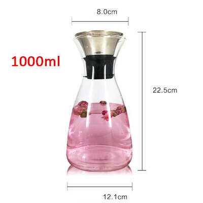 Kaldt vann vannkoker glass flaske kald vannkoker varmebestandig glass juice flaske kan: 1000ml