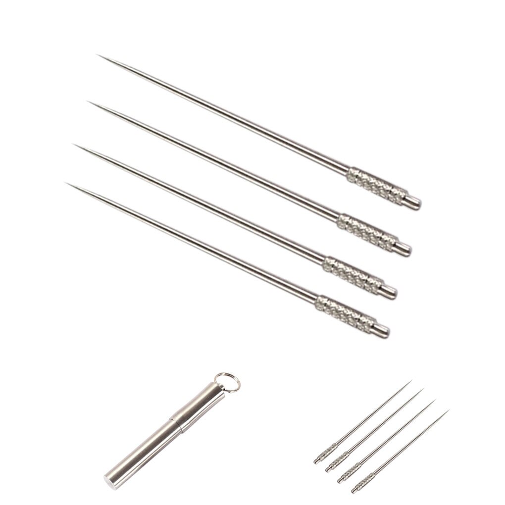 Stainless Steel Waterproof Portable Toothpick Holder Travel Toothpick Storage Tube Titanium Alloy Toothpicks